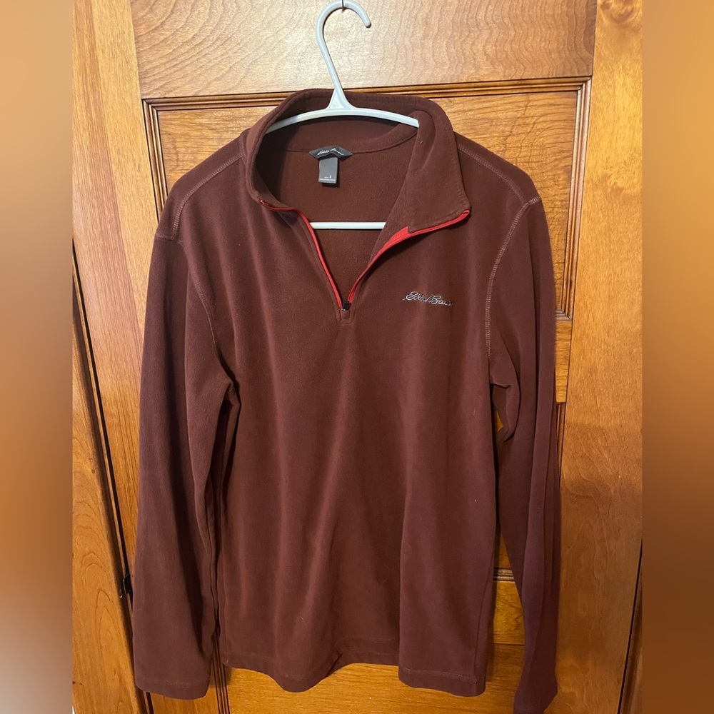 Maroon Eddie Bauer Quarter Zip Fleece